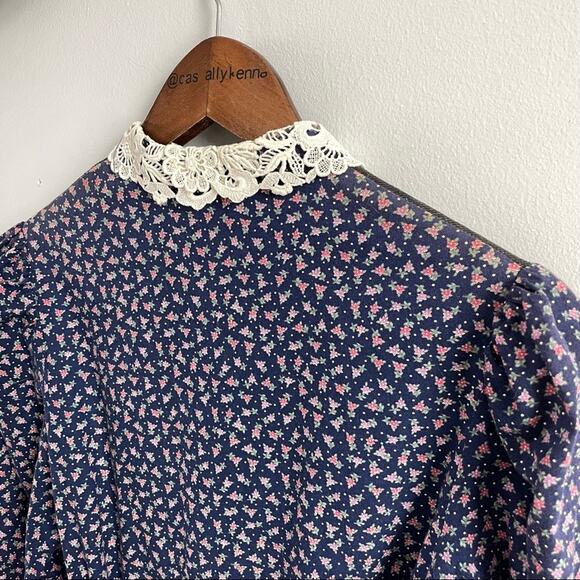 Gunne Sax | 70’s Gunne Sax Edwardian Midi Dress Boho Vintage Cottagecore Lace 9 - Picture 10 of 12